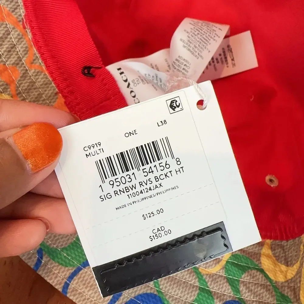 NWT Coach Rainbow Signature‎ Bucket Hat - Picture 4 of 6